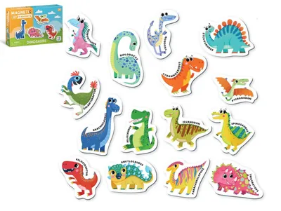 Obrázek produktu pro Magnety Dinosauři 15ks v krabičce 17x11x3cm