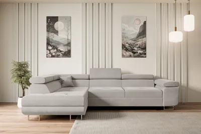Produktbild von ALTDECOR Ecksofa mit Schlaffunktion und Bettkasten GUSA-L - 272x202x107 cm Hellbraun - Corner Sofa Bett Eckcouch Couch L-Form Schlafcouch Ausziehbar Wohnlandschaft Schlafsofa Cauchsofa