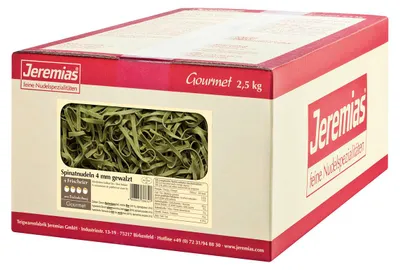 Immagine prodotto di Jeremias Gourmet Tagliatelle agli spinaci 4 mm arrotolate all'uovo fresche 2500g