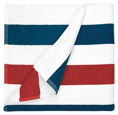 Produktbild von The One Towelling - Badetuch, Mit Streifen LT3141 (Einheitsgröße) (Marineblau/Rot/Weiß)