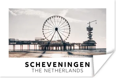 Produktbild von MuchoWow® Poster Niederlande - Strand - Riesenrad 120x80 cm - Bilder