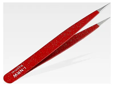 Produktbild von Spitze Pinzette 9,5 cm - Rot - Edelstahl