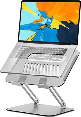 Immagine prodotto di Supporto da scrivania in alluminio per laptop - Regolabile in altezza - Per tutti i notebook da 10 a 17 pollici - Cromato