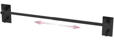 Image de Porte-serviettes réglable 40-75 cm, acier inoxydable noir