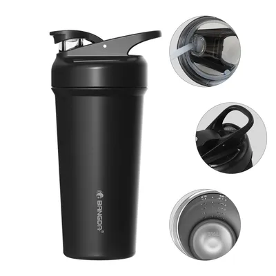 Produktbild von 316 Edelstahl Fitness-Shaker mit großem Fassungsvermögen, Sport-Wasserbecher mit Messskala, ideal für Proteinshakes und Mixen von Pulver – für Männer.