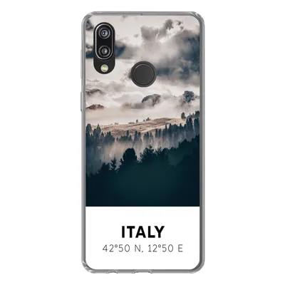 Produktbild von MuchoWow® Handyhülle Schutzhülle Hülle für Huawei P20 Lite (2020) Italien - Nebel - Wald - Baum Silikon Softcase Handy Hülle - Kartenhalter