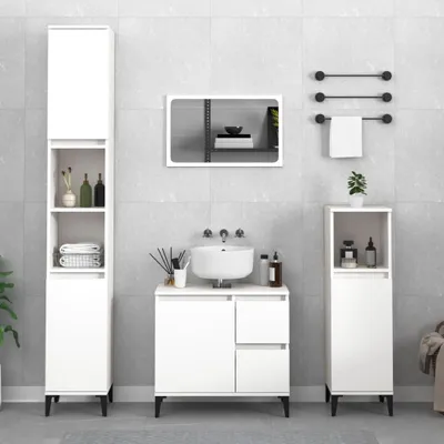 Obrázok produktu pre vidaXL Kúpeľňová skrinka biela 30x30x190 cm Drevo Materiál