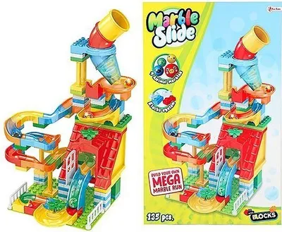 Zdjęcie produktu dla Klocki konstrukcyjne Toi-Toys Marmurowy tor 133 elementy