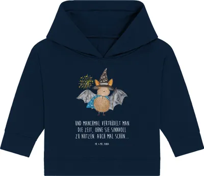Produktbild von Mr. & Mrs. Panda Organic Baby Hoodie Fledermaus Zauberer 12. - 18. Monat - French Navy - Geschenk, Fledermäuse, Frauen, Reinsteigern, Magier, Kapuzenshirt