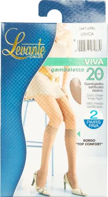 Obrázok produktu pre Podkolienky 2 páry žena 20 den 22 dtex satén matný LEVANTE Článok VIVA 20 GAMBALETTO, UNICA, Poliamid 84%,Elastan 16%