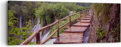 Produktbild von Bild auf Leinwand - Leinwandbild - Park Natur Wasser - 90x30cm - Wand Bild - Wanddeko - Wandbilder - Leinwanddruck - Bilder - Kunstdruck - Wanddekoration - Leinwand bilder - Wandkunst - AB90x30-3962