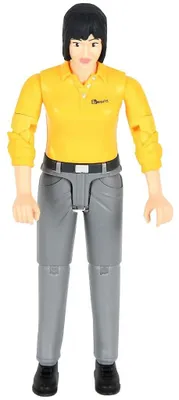 Produktbild von Bruder BWORLD Figur: Frau mit gelbem T-Shirt und grauer Hose