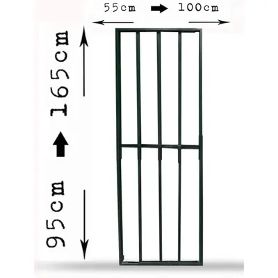 Produktbild von Fenstergitter ausziehbar 55 × 95 bis 100 × 165 cm Schwarz – Einbruchschutz Sicherheitsgitter aus Stahl für hohe Fenster, verstellbar