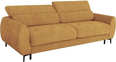 Produktbild von Express-Sofa - 2/3 Plätze - SAFIA - Waffelstoff - Ocker - 15 cm Matratze - 206 x 105 x 76/94 cm - DUNLOPILLO