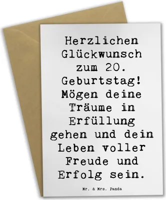 Produktbild von Mr. & Mrs. Panda babykarte Spruch 20. Geburtstag - Weiß - Geschenk, Grußkarten, Alter, unvergesslich, dankeskarten, Überraschungen, osterkarten, weihnachtskarten, Freude