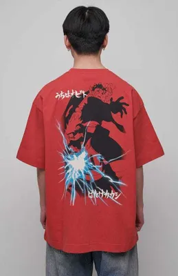 Produktbild von Naruto Oversize T-Shirt Herren Kakashi and Obito - Oversize rot L