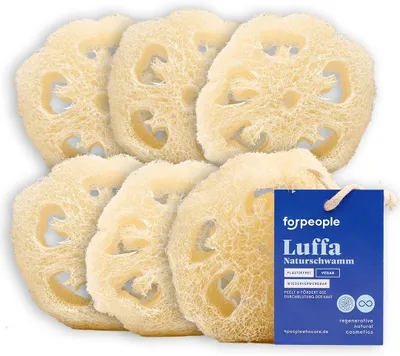 Produktbild von Naturschwamm 6 Stücke, Luffa, Peeling-Schwamm, für Körperpflege