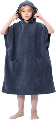 Imagen del producto de Toalla para bebés, toalla con capucha para niños, microfibra, poncho de surf, toallas, bata de baño para bebés, toalla con bolsillo para niños y niñas, para la playa