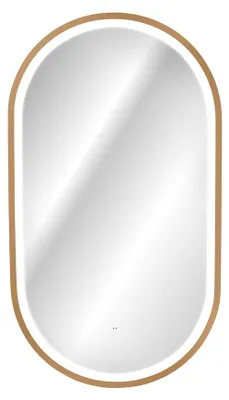 Produktbild von Spiegel Badezimmer LED gold oval 90x50 cm Design