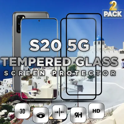 Zdjęcie produktu dla 2-częściowy Samsung Galaxy S20 5G - szkło hartowane 9H - ochrona wyświetlacza 3D w super jakości
