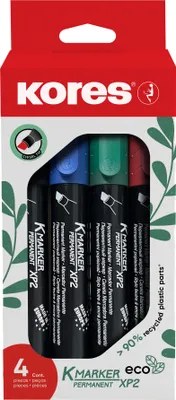 Produktbild von Kores Permanent-Marker "ECO XP2" Keilspitze 4er Etui