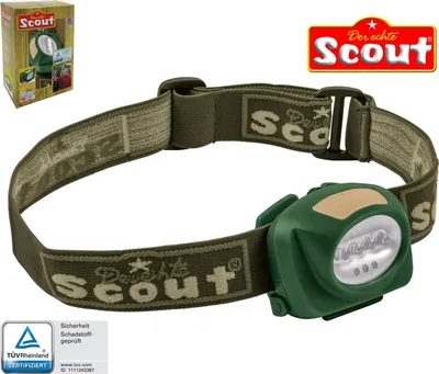 Produktbild von Scout LED Stirnlampe  mit 7 leistungsstarke LEDs,, 3 Einstellungen auf Knopfdruck, Leuchtkegel 90°,, schwenkbar,, ab 5 Jahren