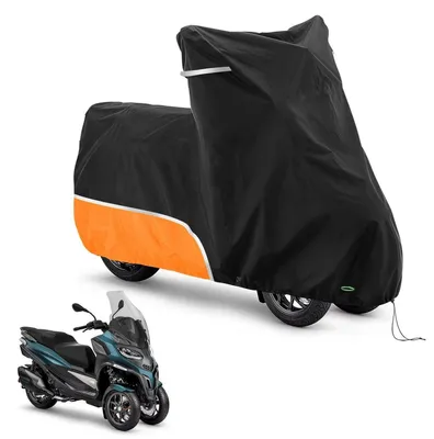 Obrázok produktu pre Motocyklový obal, vonkajšie použitie, oranžová farba, materiál Oxford 420D, vodotesný, určený pre modely Piaggio MP3 250-530 bez úložného priestoru