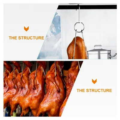 Produktbild von 5 Stück Fleischhaken aus Edelstahl Doppelter Brathaken Hitzebeständig für Grill und Küche Robuste Küchenhaken für Geflügel Bauchspeck und Braten