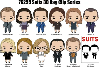 Produktbild von Suits 3D PVC-Taschenanhänger Series 1 Display (24)