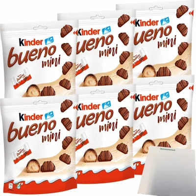 Produktbild von Ferrero Kinder Bueno Mini 6er Pack (6x108g Beutel) + usy Block