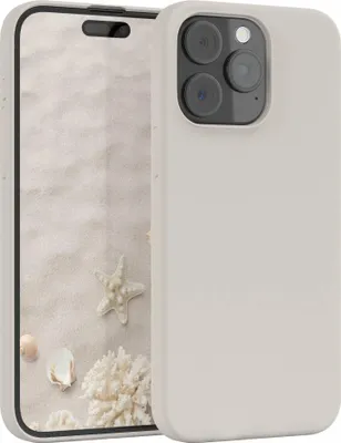 Produktbild von EAZY CASE Silikonhülle für Apple iPhone 15 Pro Max, Silikon Backcover Schutz in Beige