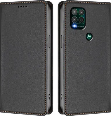 Obrázek produktu pro Kožené pouzdro pro Motorola Moto G Stylus 5G 2021, magnetické flipové pouzdro zPolyuretankůže se stojánkem Černá