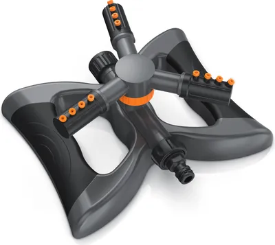 Image de Arroseur circulaire Brandson, arroseur à jet, arroseur de jardin, arroseur de pelouse à 360°, arroseur rotatif à 3 bras, jusqu'à 314 m², portée de 10 m, compatible avec Gardena