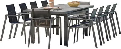 Image de Ensemble repas de jardin 10 places en aluminium