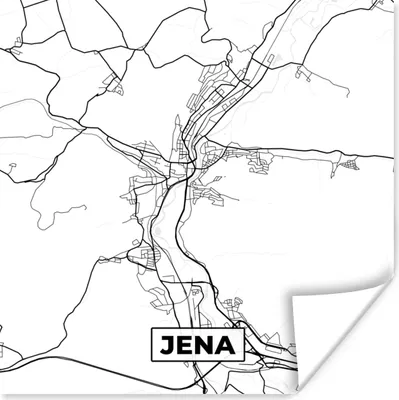 Produktbild von MuchoWow® Poster Jena - Karte - Stadtplan 75x75 cm - Wand Dekoration