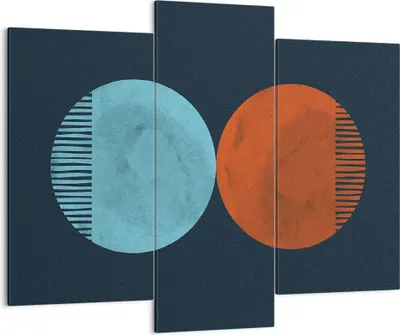Produktbild von Bild auf Leinwand - Leinwandbild - 3 Teile - Abstraktion Blau Rot - 130x100cm - Wand Bild - Wanddeko - Wandbilder - Leinwanddruck - Bilder - Wanddekoration - Leinwand bilder - CB130x100-4720