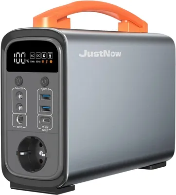 Produktbild von JustNow Powerstation 320Wh 240Watt LiFePo4 Batterie Generator Stromspeicher mit AC/DC/USB/PD 60W