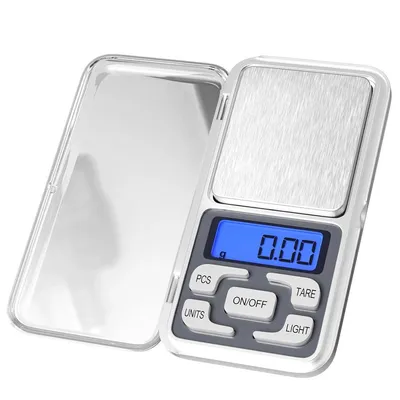Produktbild von Digitale Feinwaage 0,01 g – 500 g Kapazität, Tara-Funktion, Zählfunktion, 5 Einheiten (g/oz/tl/ct/gn), LCD Display, kompakt & reisefreundlich