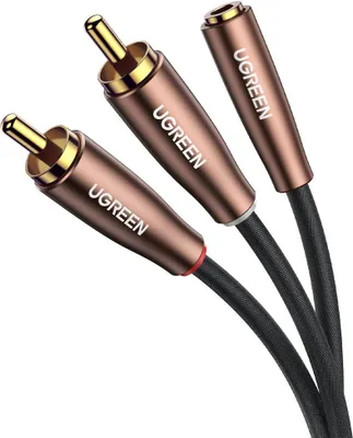 Obrázek produktu pro Ugreen kabel przewd audio 3,5 mm mini jack (eski) - 2RCA (mski) 3m brzowy (AV198 60987)