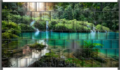 Produktbild von Wallario Zaunsichtschutz mit Motiv Türkisgrüner See im Nationalpark in Guatemala für Ein- und Doppelstabmatten Zäune in der Größe 250 x 140 cm