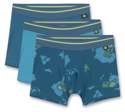 Produktbild von Sanetta 3er Pack Jungen Hipshort Blau Astronaut