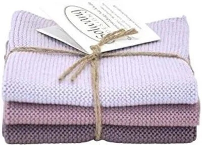 Immagine prodotto di Famanu, set di 3 pezzi: combinazione rosa in tessuto, asciugamani in maglia, panni in cotone per la pulizia