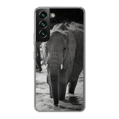 Produktbild von MuchoWow® Handyhülle Schutzhülle Hülle für Samsung Galaxy S22 Plus Elefant - Tiere - Wasser - Schwarz und weiß Silikon Softcase Handy Hülle - Schutzabdeckung