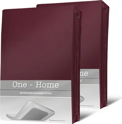 Two burgundy packaged bed sheets are shown against a white background. Text overlays describe the product.