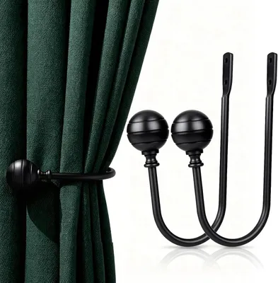 Imagen del producto de Soportes para cortinas, grandes, de aluminio, 22,5 cm, 2 unidades, para montaje en pared