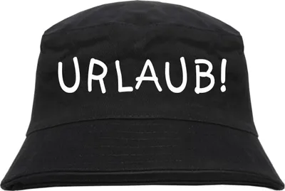 Produktbild von Urlaub! Fischerhut - bedruckt - Bucket Hat Anglerhut Hut L/XL Schwarz