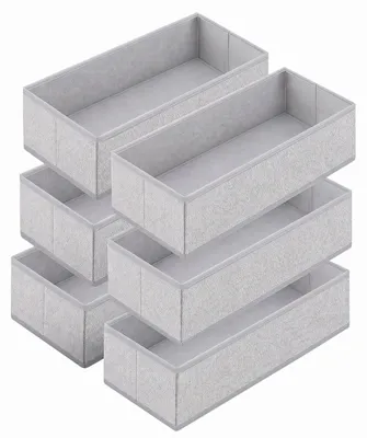 Produktbild von Aufbewahrungsbox Aufbewahrungsboxen für Schubladen Faltbare Stoffboxen aus Vliesstoff 6 St 22x51x11cm ohne Fächer für Unterwäsche Socken Krawatten