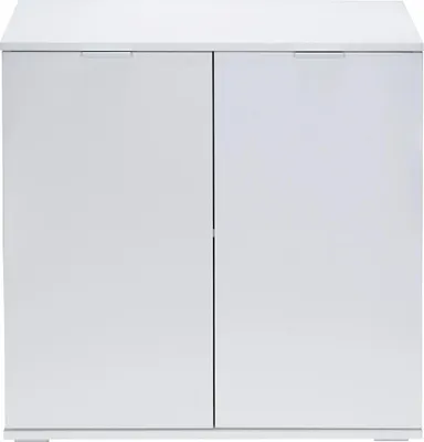 Image de Armoire avec portes 71 x 74 x 35 cm Meuble de rangement ALBA blanc 2 niveaux pour salon salle à manger intérieur