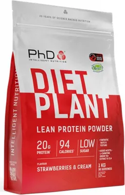 Produktbild von PhD Diet Plant Protein (1000g) Strawberry & Cream - Eiweiße - Veganes Eiweiß