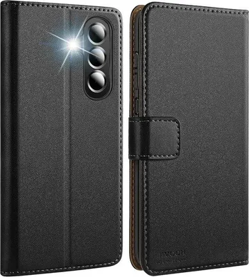 Produktbild von Lederen Telefoonhülle für Galaxy A56 5G - Schokbeständig - Kaartsleuf - Schwarz